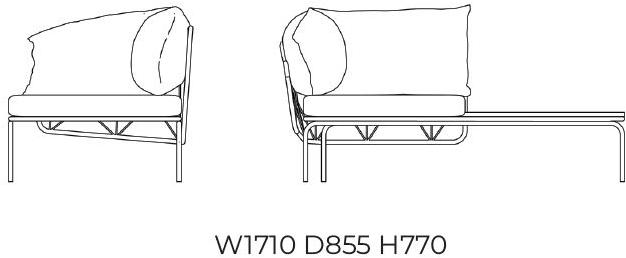 Garda Furniture Модульное тканевое кресло с мраморной полкой для журналов Ataman Ga07m11, ga07m12 - Вид №8