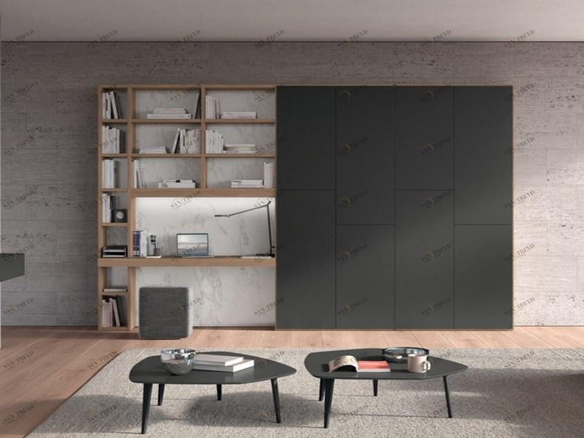 Febal Casa Книжный шкаф из лакированного меламина с письменным столом sun-id-1436326