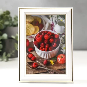 90334723 Рамка Simaland 1079877, 10x15 см, пластик, цвет белый, пластиковый экран STLM-0837313