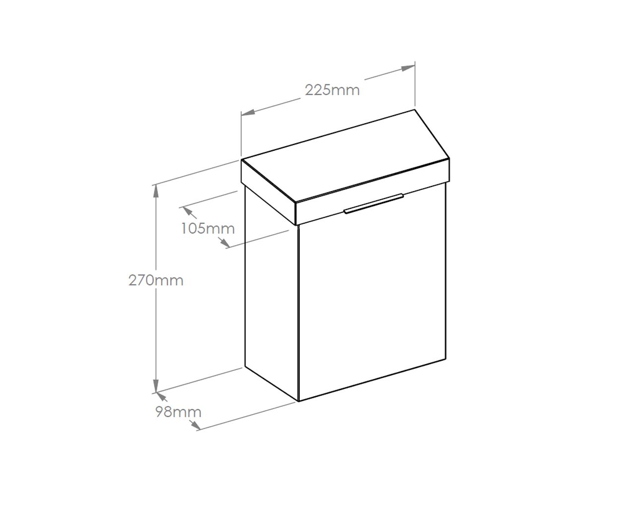 KSB303 Урна для женского туалета STELLA WHITE LINE, вместимость 4,5 л, белый Merida  - Вид №1