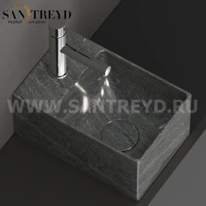 B6R30SG Подвесная раковина настенная прямоугольная Ceramica Globo T-EDGE черная