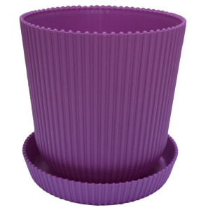 802-33 Горшок д/цветов с поддоном Le Gaufre D=13.5 1.8Л Сирень Цветочная коллекция