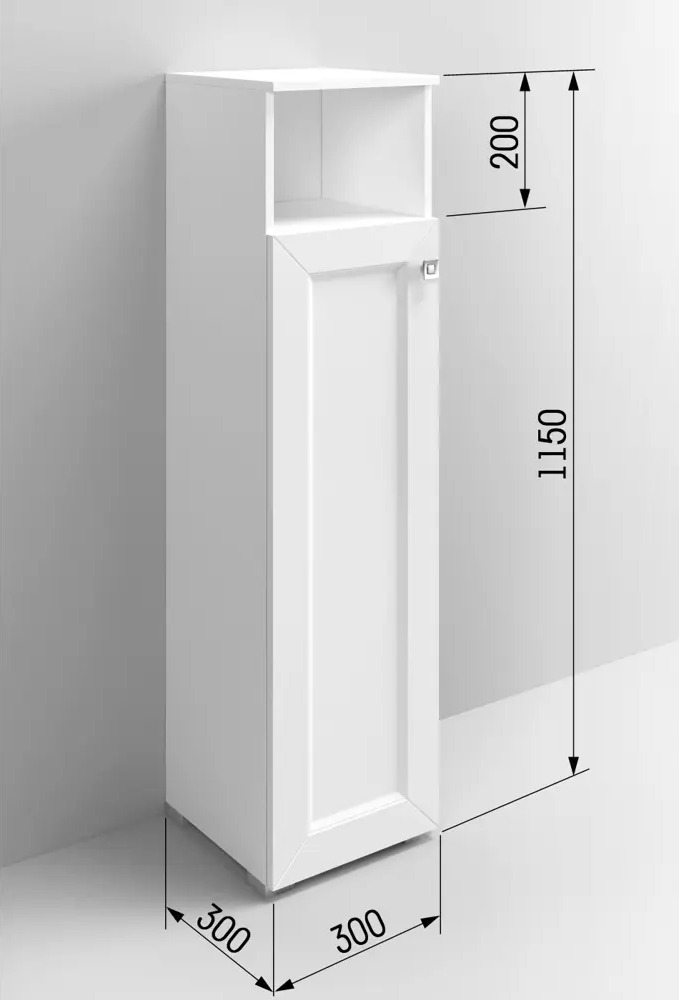 91617135 Шкаф для ванной Regent Style Гранд 1н напольный 30x115см цвет белый STLM-1001903