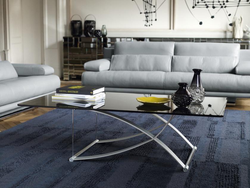 Rolf Benz Прямоугольный журнальный столик из стали и стекла sun-id-1485658 - Вид №3