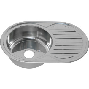 Мойка 7750 U MELANA 0,6/160 врезная овальная с сифоном (122 ta *15)