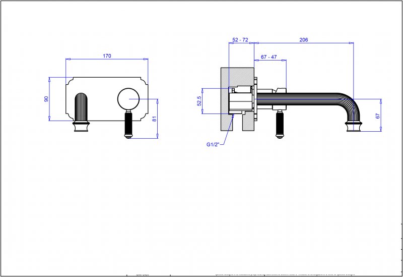Встраиваемый смеситель на раковину Cezares APHRODITE-BLSM2-01-Bi - Вид №1