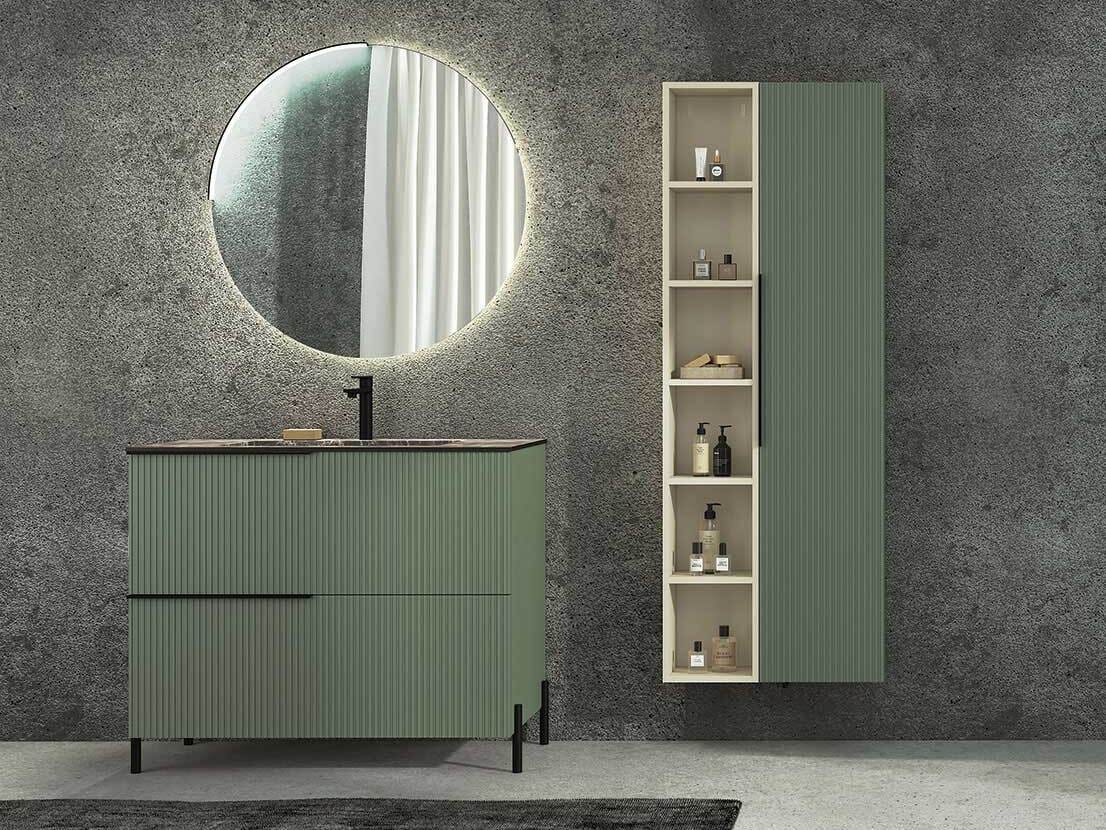 Деревянный напольный шкаф с одной раковиной со встроенной раковиной LEGNOBAGNO Re-Stretch ARCH-00130720