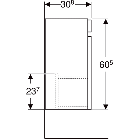 501.903.JR.1 Шкафчик для раковины Geberit Renova Plan, с одной дверью Geberit  - Вид №17