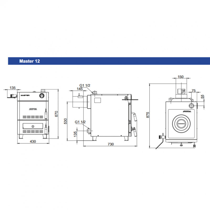 Твердотопливный котел ZOTA Master 12 MASTER12 - Вид №5