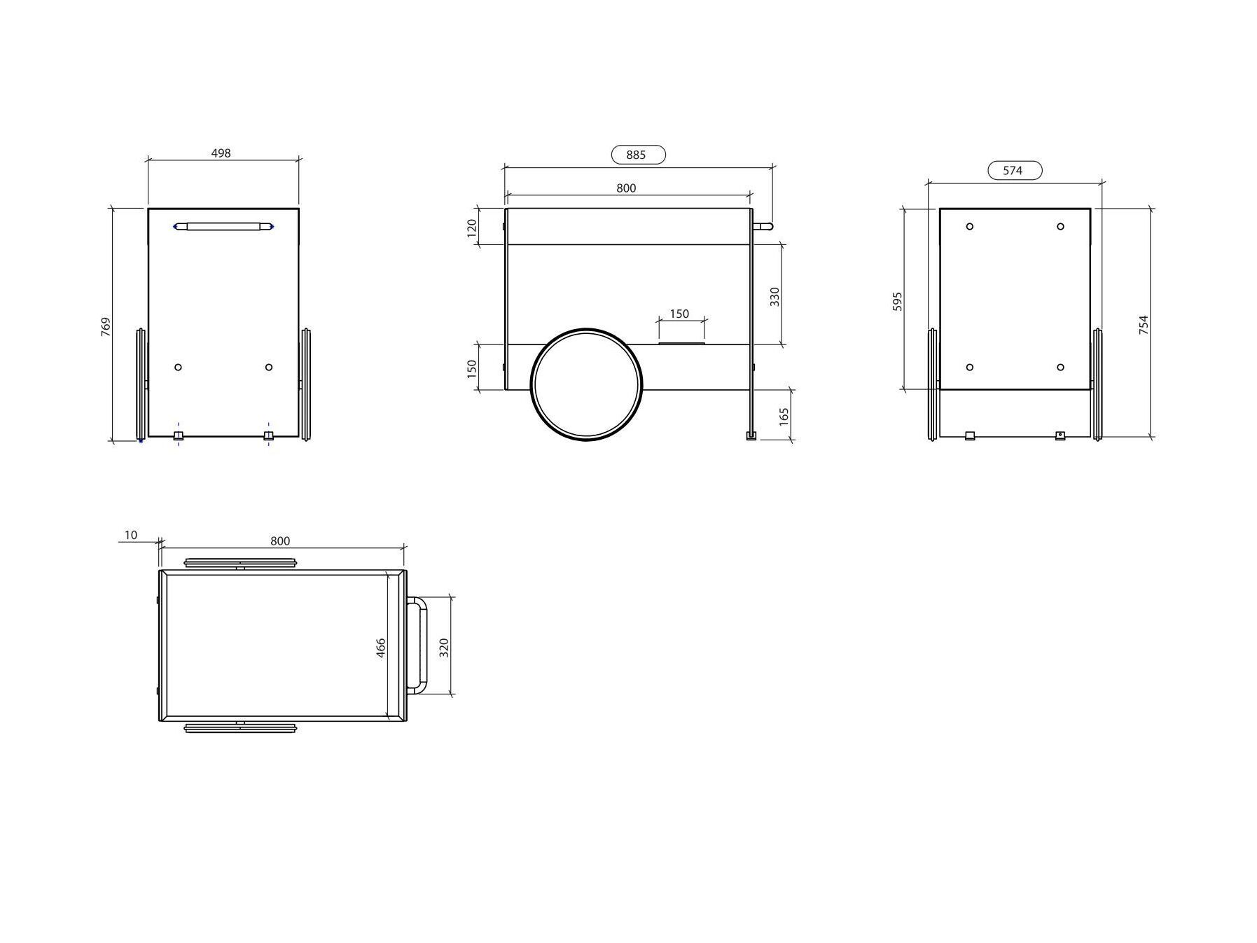 Деревянная и стеклянная тележка для еды Laskasas Essence ARCH-00090903 - Вид №4