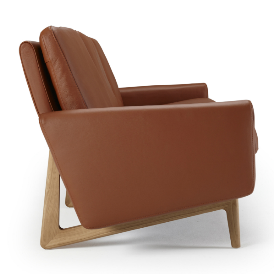 Диван двухместный Egsmark с мягкими подлокотниками, лакированный дуб, коричневый Kragelund 20002202801 - Вид №5