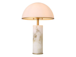 Настольная лампа из алебастра и стекла