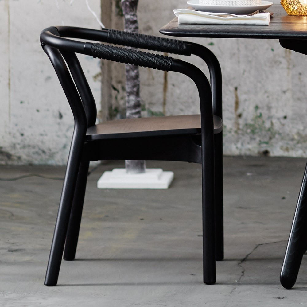 Стул из ясеня Knot 72х58.5х50.5 см, черный-черная оплетка Normann Copenhagen 602012 - Вид №1