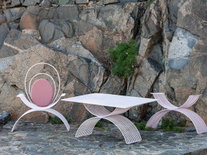 Прямоугольный садовый стол из оцинкованной стали