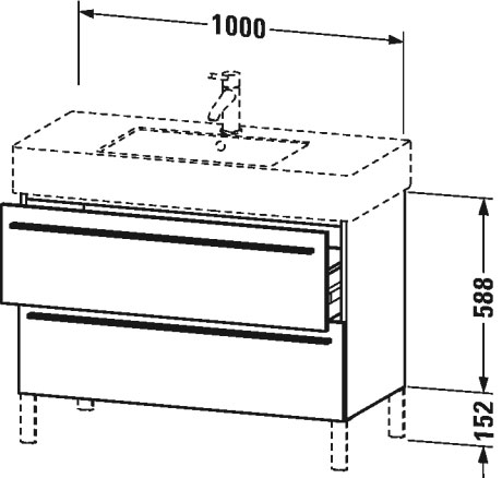 XL654401313 Тумбочка напольная X-Large #XL6544 1000 x 470 мм Американский орех, натуральный шпон Duravit - Вид №1