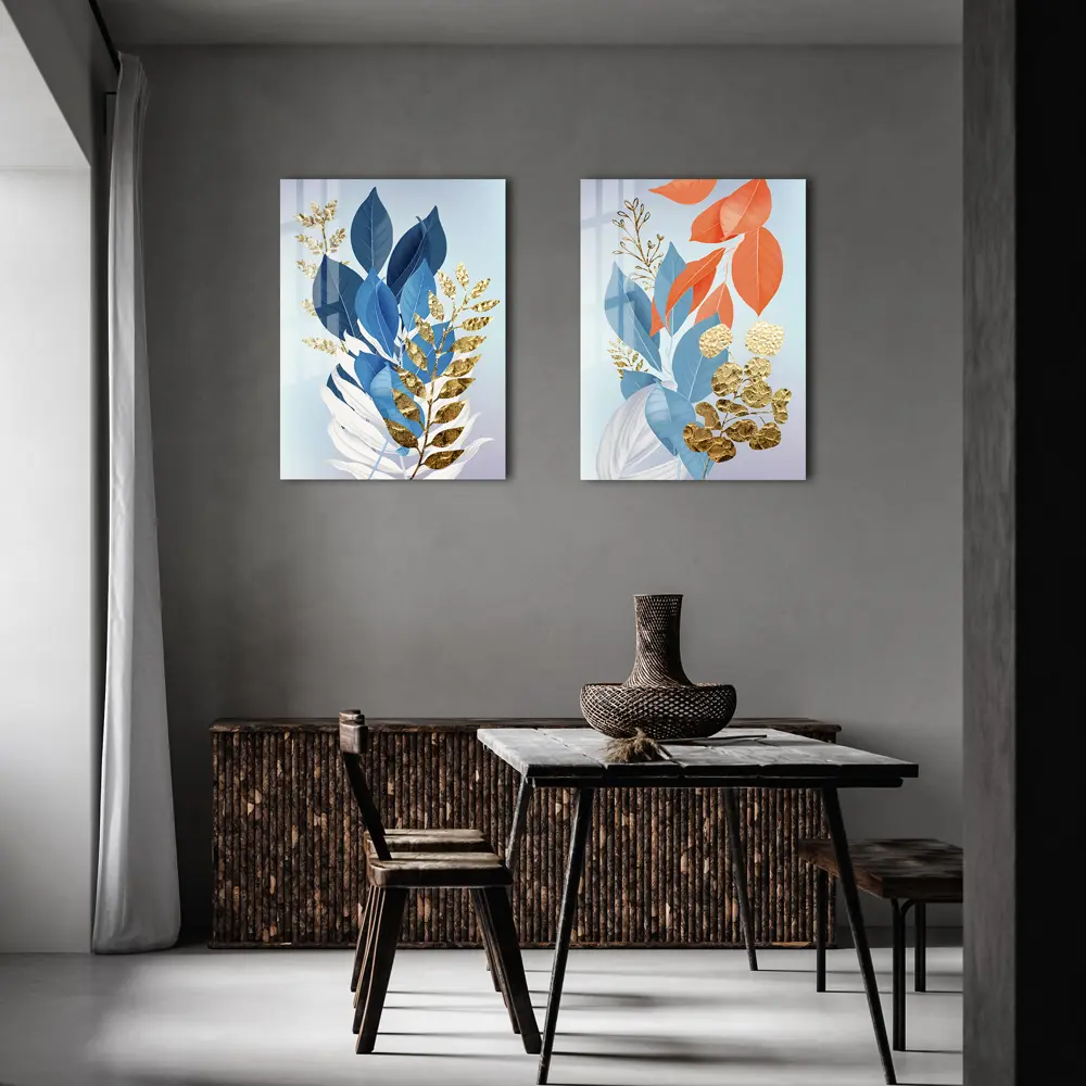 Картина на стекле Листики 2 60x80 см 85283008 STLM-2174056 ARTABOSKO  - Вид №4