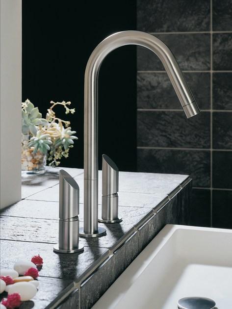 MGS Смеситель для умывальника из нержавеющей стали на 3 отверстия Contemporary sun-id-1453753 - Вид №2