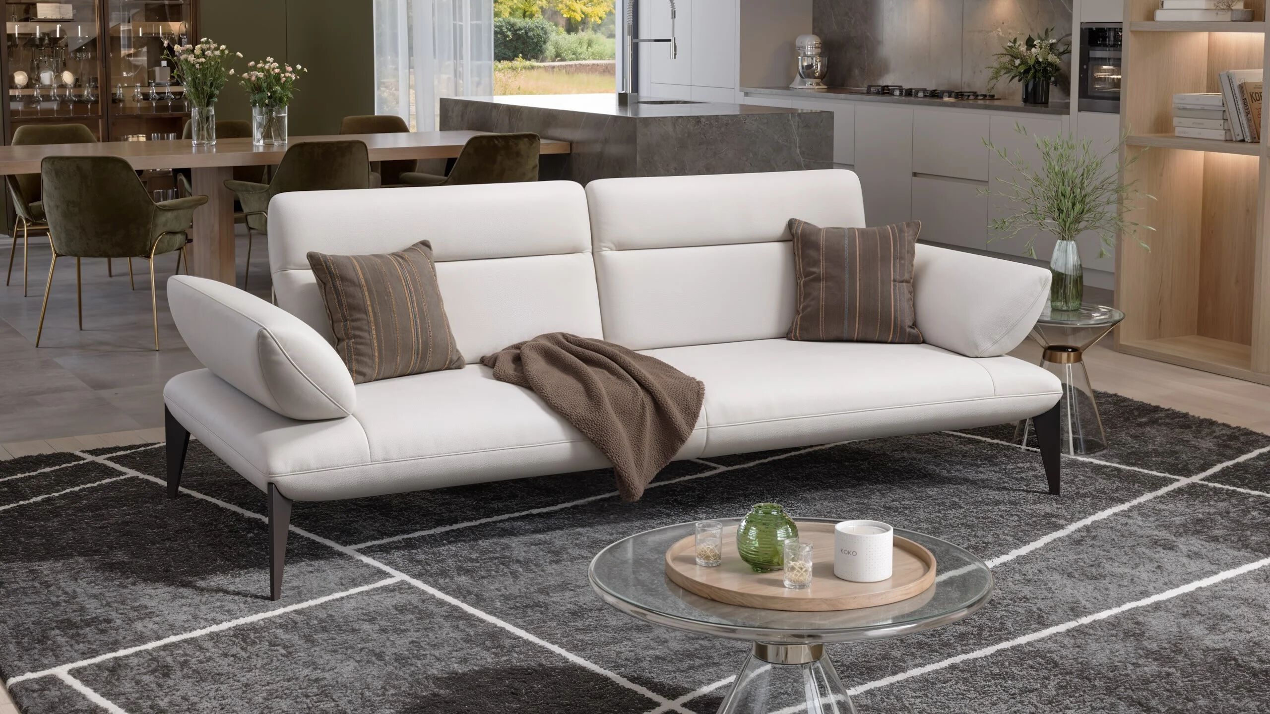 3-местный кожаный линейный диван Sofanella Лацио ARCH-00077786 - Вид №4