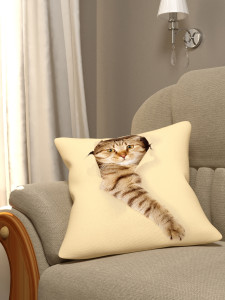 90347347 Наволочка декоративная из флиса 45х45 см CatPeach 1919 STLM-0194887 HOMEPICK