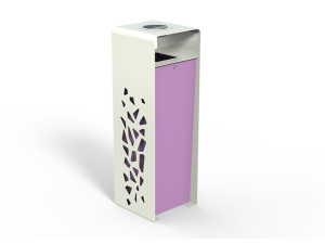 Корзина для мусора из оцинкованной стали с крышкой и пепельницей