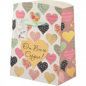 82569352 Пакет-коробка «От всего сердца» 22x13x20 см
