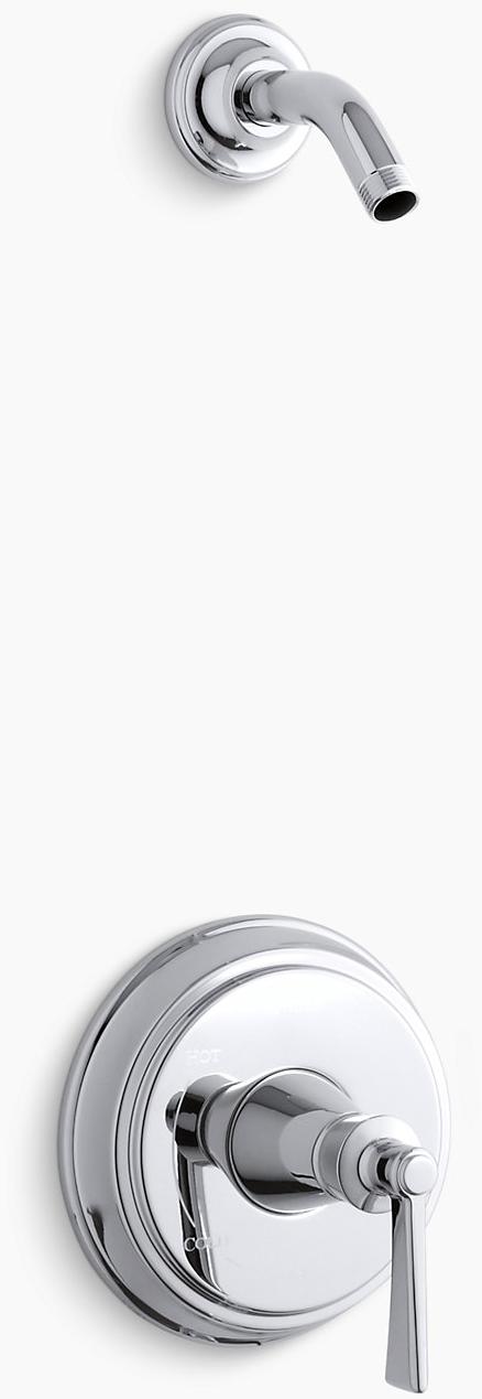 KOHLER Клапан для душа Archer Rite-Temp с рычажной ручкой, без насадки для душа K-TLS11078-4-CP 