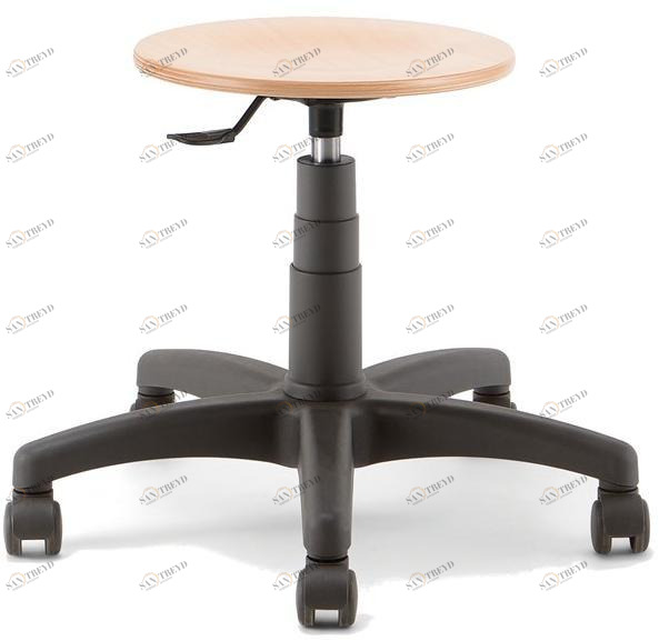 Linea Fabbrica Офисный табурет с 5 спицами из бука с колесами Mea wood sun-id-1405070