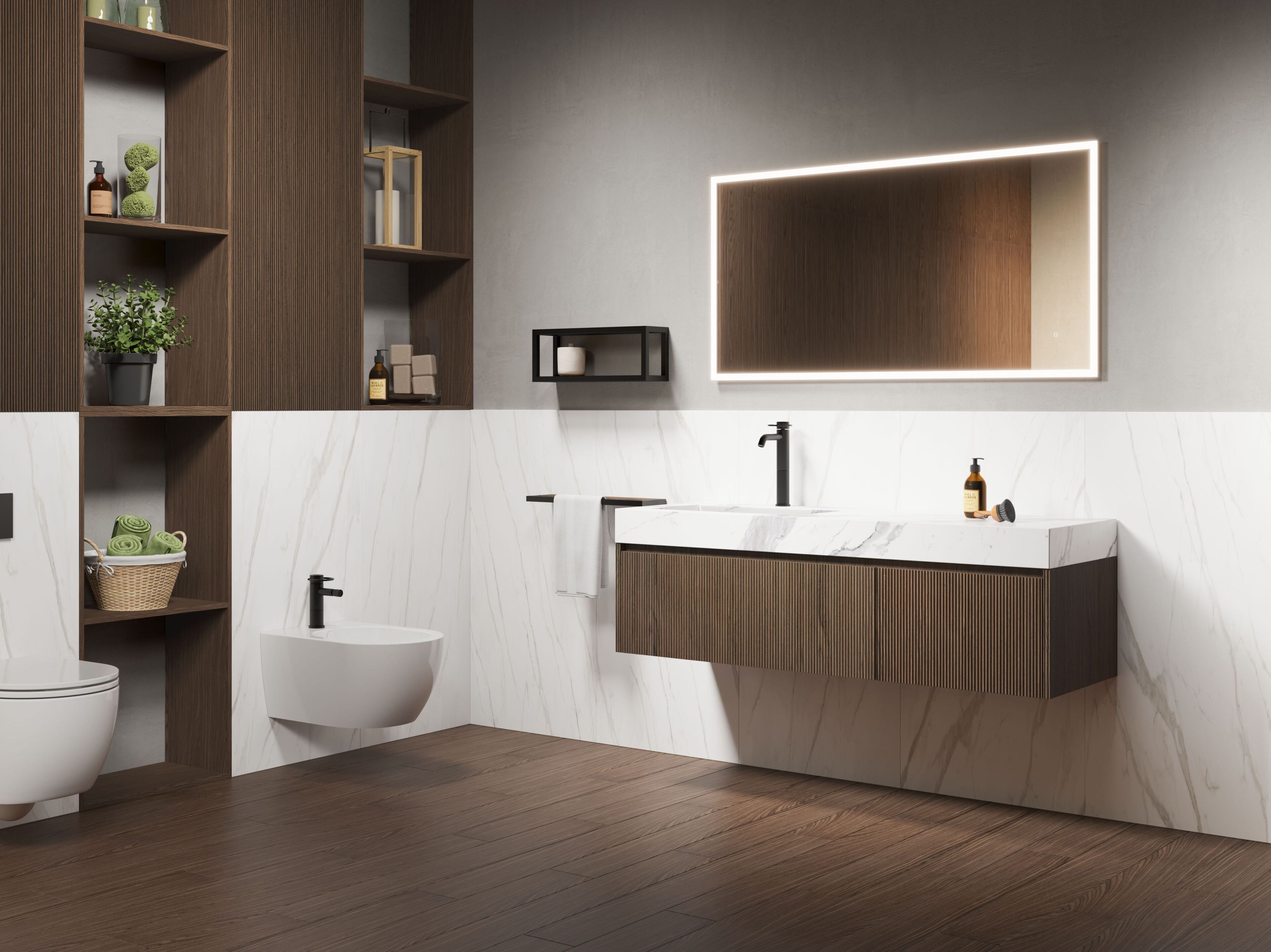 Подвесной умывальник с ящиками Mobiltesino Millerighe Color ARCH-00121421