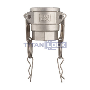Камлок нержавеющий тип D розетка, внутр. резьба BSP 2", AISI316, TL200DSS316 TITAN LOCK