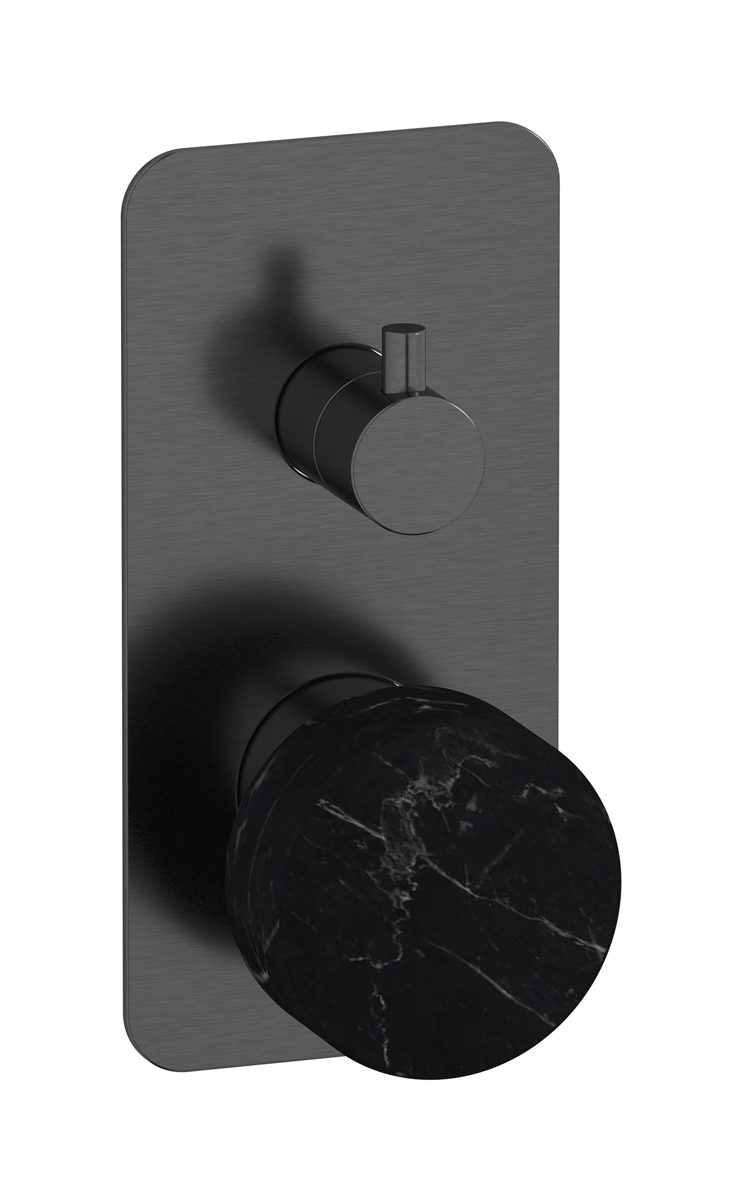 Внешние части встроенного в стену смесителя на 3 потребителя WE ARE IB mr312cs_2 Brushed Black Chrome Marmo