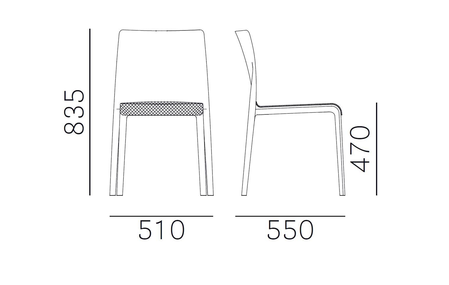 Стул из полипропилена с мягким сиденьем Pedrali Volt ARCH-00048342 - Вид №6