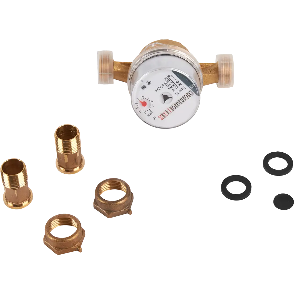 Счетчик для воды универсальный 1/2" 110 мм МЕТЕР STLM-2160681 - Вид №1