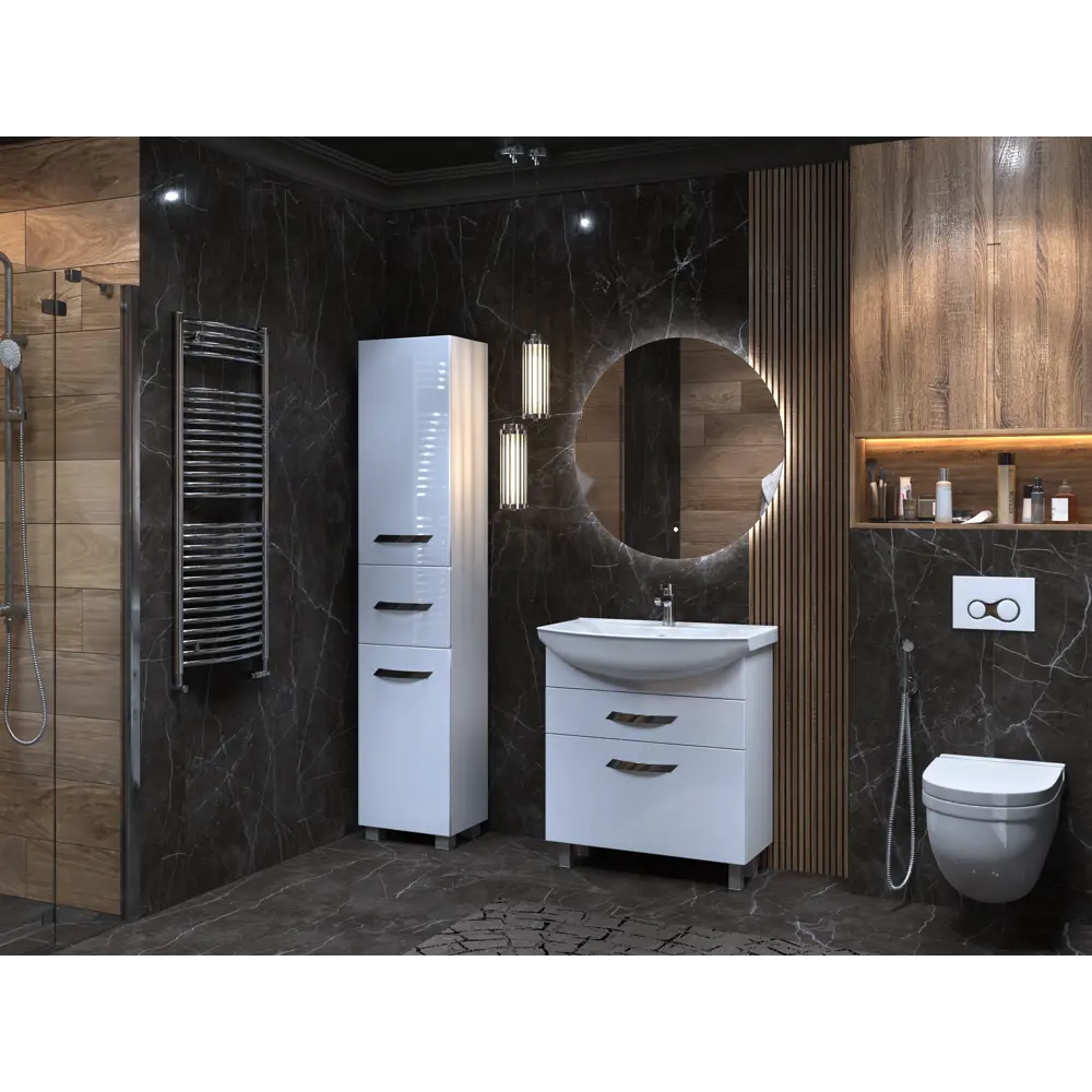 Пенал для ванной Vigo Moss 189.5x40 см цвет белый STLM-2170452 - Вид №6