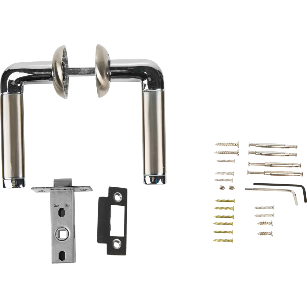 Дверная ручка Code Deco 14083-NIS/CR, без запирания, комплект, цвет матовый никель/хром ARMEX STLM-2139605 - Вид №2