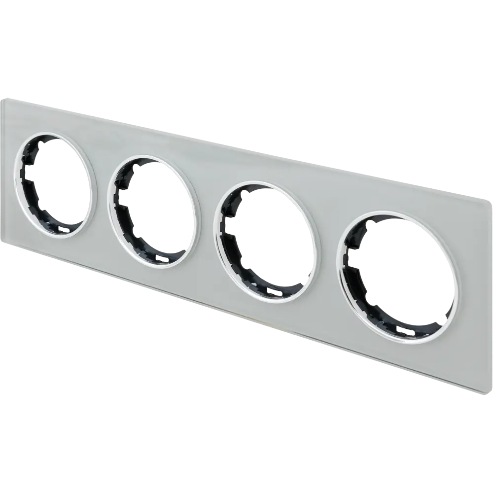 ONEKEYELECTRO Стеклянная рамка для розеток Florence 4-постовая серая 82838534 STLM-0036865 - Вид №2