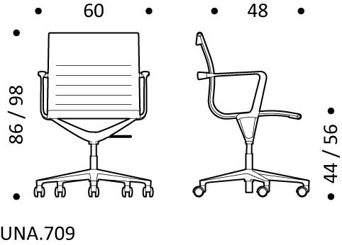 ICF Поворотное офисное кресло из ткани с 5 спицами на колесиках Una chair sun-id-1367412 - Вид №3