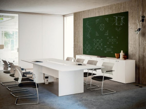 Прямоугольный стол для совещаний из МДФ с системой люверсов