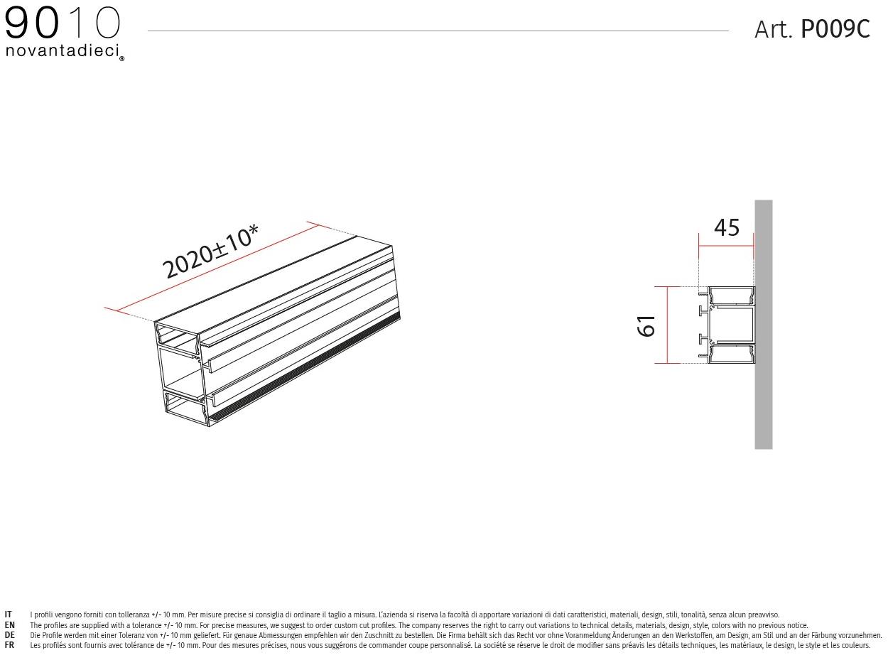 9010 novantadieci Линейный световой профиль из alumite®  P009  - Вид №3