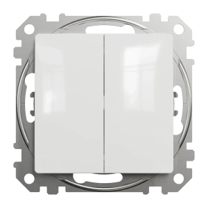 Выключатель встраиваемый Systeme Electric Sedna Design 2 клавиши, цвет белый