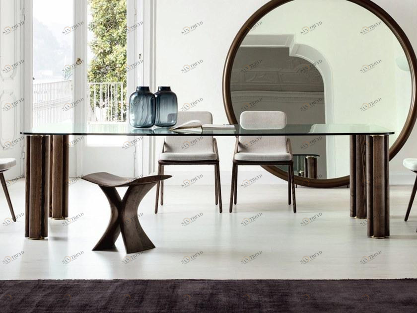 Porada Прямоугольный стол из ясеня и стекла Eighteen sun-id-1368581