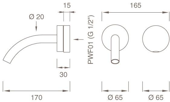 Ceadesign Смеситель для умывальника настенный Giotto plus Gio 71 - Вид №4