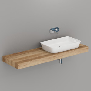 733746 Подвесная полка с 5 мм покрытием состаренный дуб 160 см Kerasan Nolita Италия