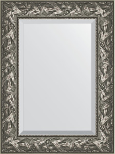 BY 3390 Зеркало с фацетом в багетной раме - византия серебро 99 mm EVOFORM Exclusive