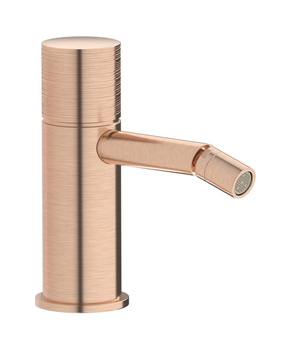 Смеситель для биде на 1 отверстие в комплекте с донным клапаном. WE ARE IB vn312oo Brushed Rose Gold Vinile