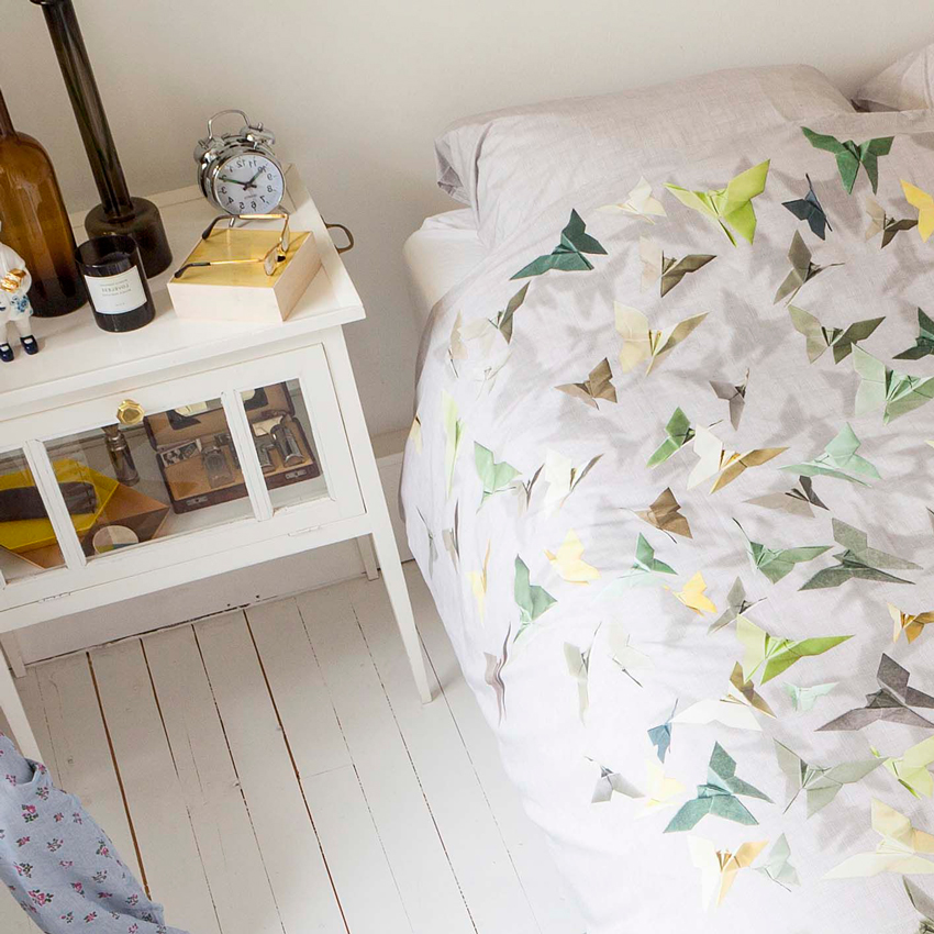 Комплект постельного белья двуспальный "Бабочки" 200х220 см SNURK  335404 Белый  - Вид №5