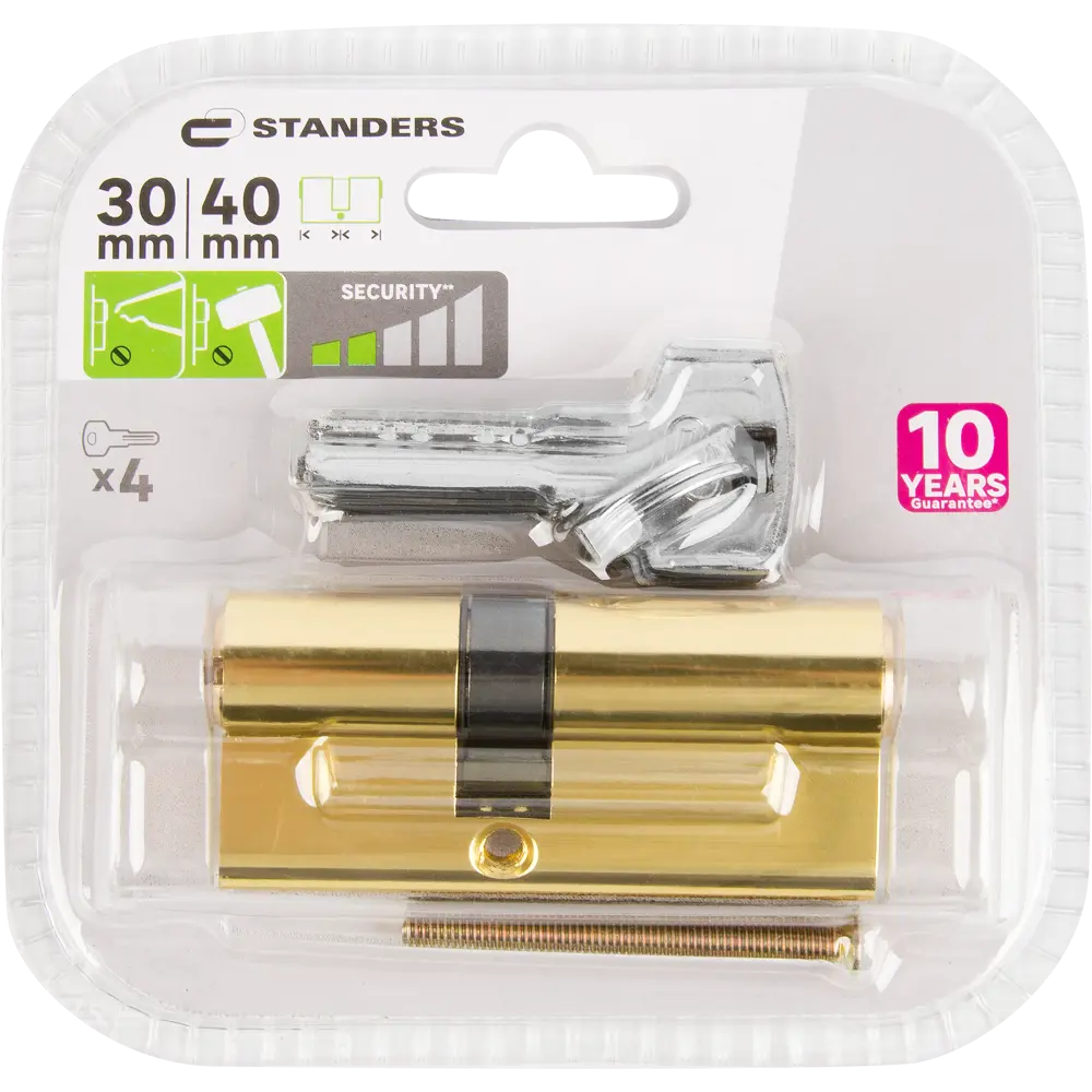 Цилиндр Standers TTAL1-3040GD с защитой от взлома 82625306 STLM-0895852 - Вид №4
