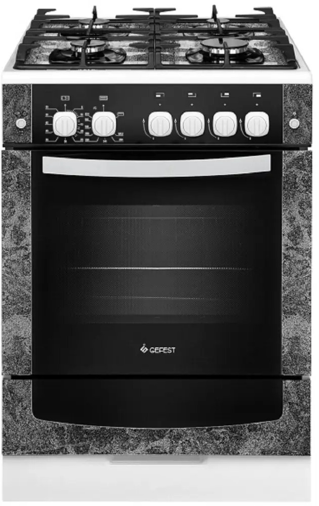91792004 Газовая плита с духовкой Gefest ПГ 6500-02 0313 60 см 4 конфорки цвет черный STLM-0873166