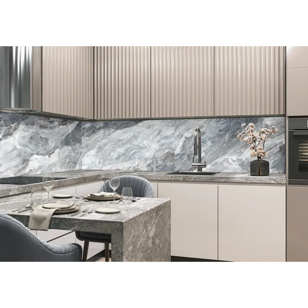 Глазурованный керамогранит Alma Ceramica Ocean 06 60x120 см 1.44 м² матовый цвет голубой STLM-2151437