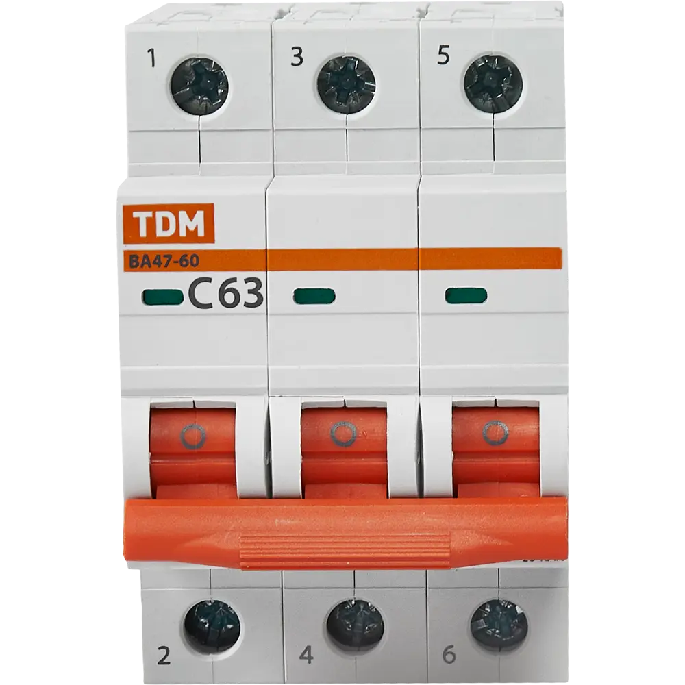 84399515 Автоматический выключатель TDM Electric ВА47-60 3P C63 А 6 кА SQ0223-0115 STLM-0049288  - Вид №1