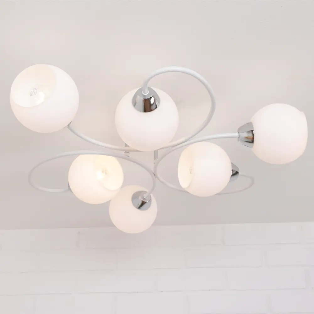 Люстра потолочная «Bitongo» 74523-6 6 ламп 18 м² цвет белый SCHAFFNER STLM-2203515 - Вид №3